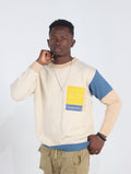 Men's Knitted Patchwork Long Sleeves Pullover - AM APPAREL