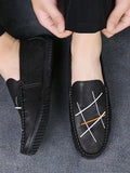 Men's Moccasin PU Leather Loafers - AM APPAREL