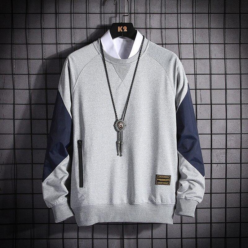 Men's Patchwork Casual O-neck Sweatshirt - AM APPAREL