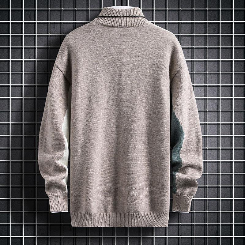 Men's Patchwork Fall Knit Sweatshirt - AM APPAREL