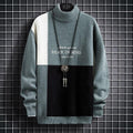 Men's Patchwork Fall Knit Sweatshirt - AM APPAREL