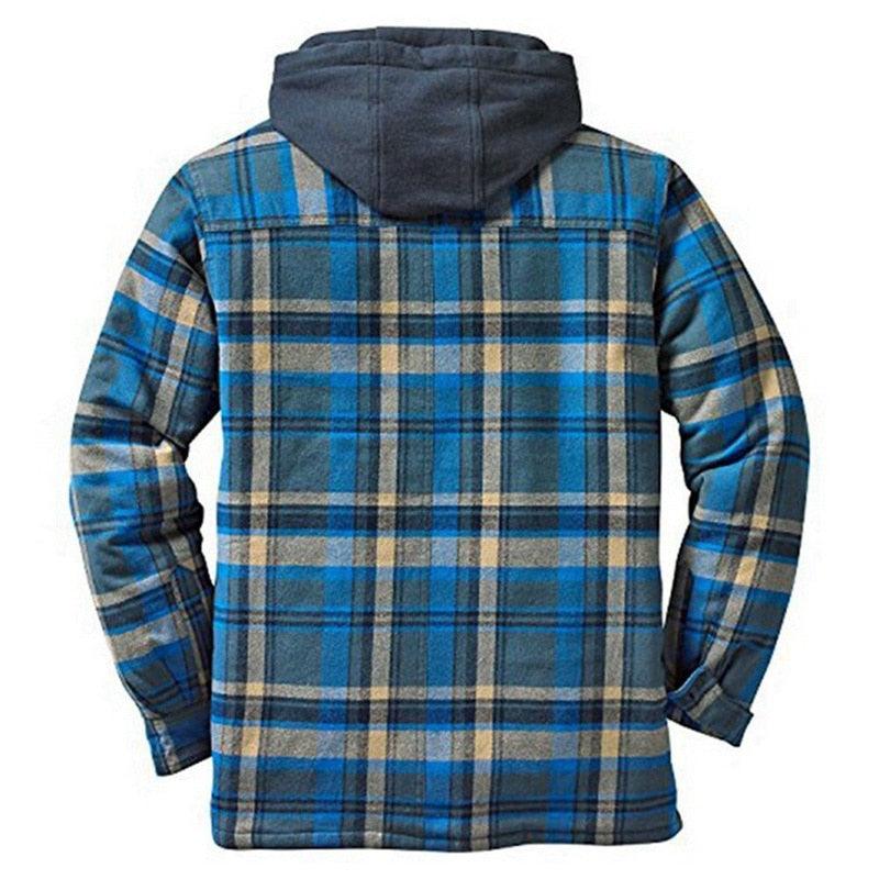 Men's Plaid Cotton Thick Winter Jacket - AM APPAREL