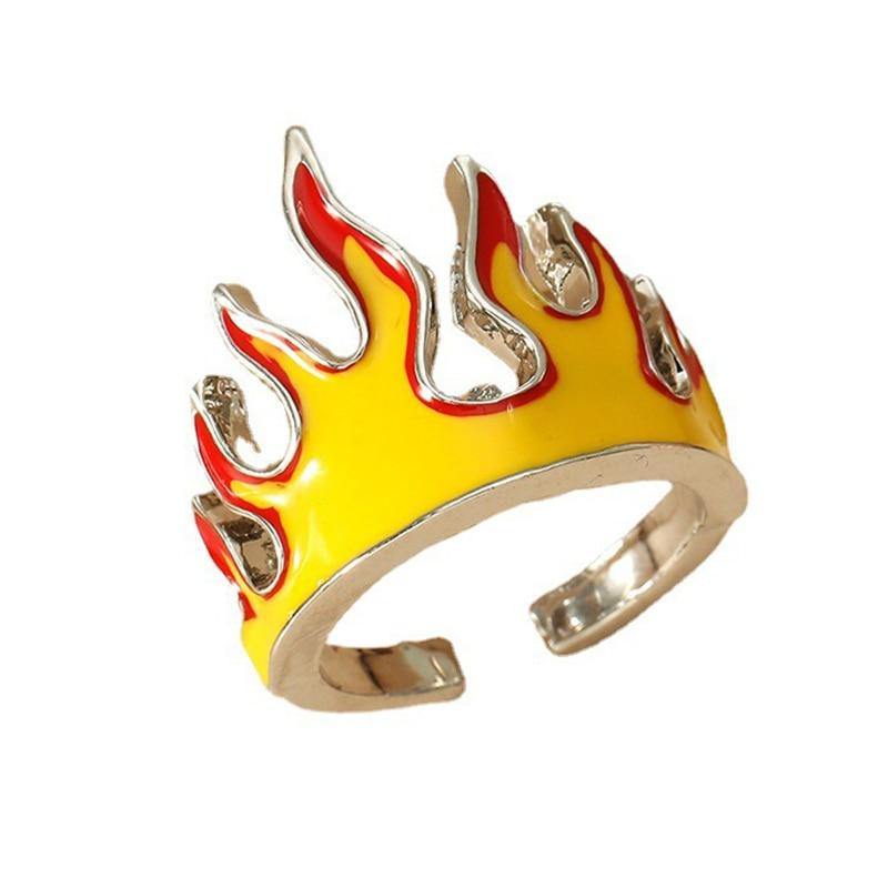 Men's Punk Fire Flame Ring - AM APPAREL