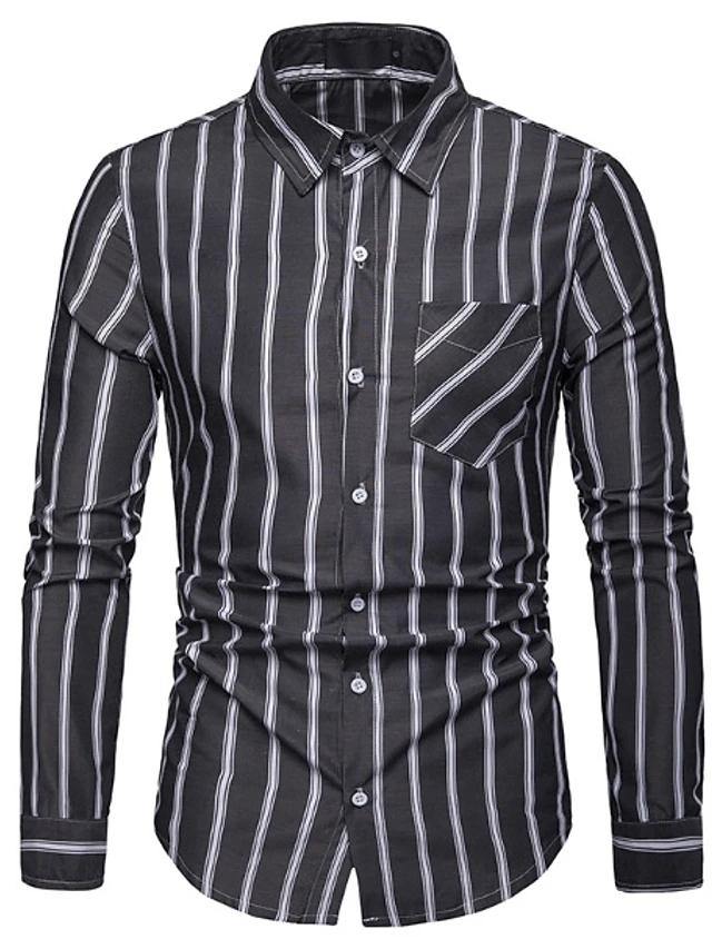 Men's Regular Fit Striped Shirt - AM APPAREL