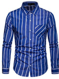 Men's Regular Fit Striped Shirt - AM APPAREL