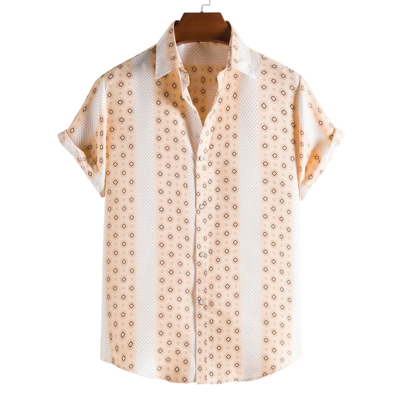 Men's Short-Sleeved Casual Beach Shirt - AM APPAREL