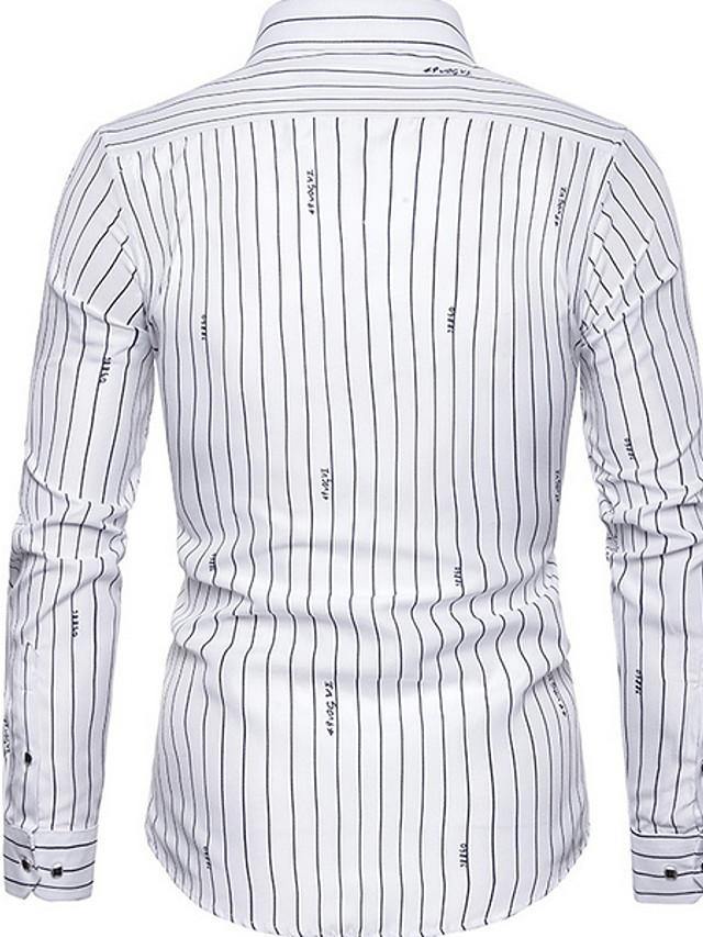 Men's Slim Fit Striped Polyester Shirt - AM APPAREL