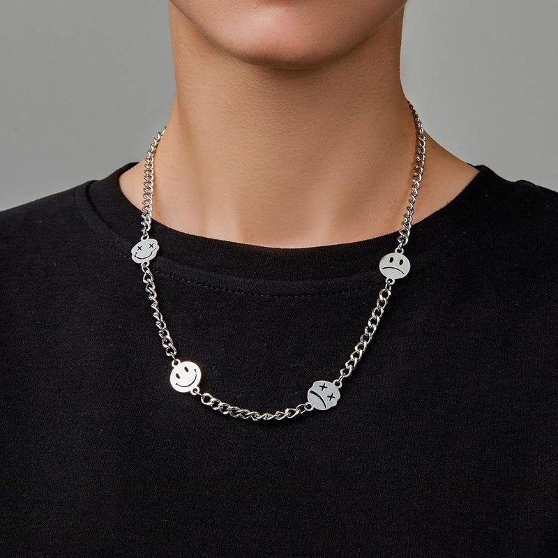 Men's Smiley Emoji Necklace - AM APPAREL