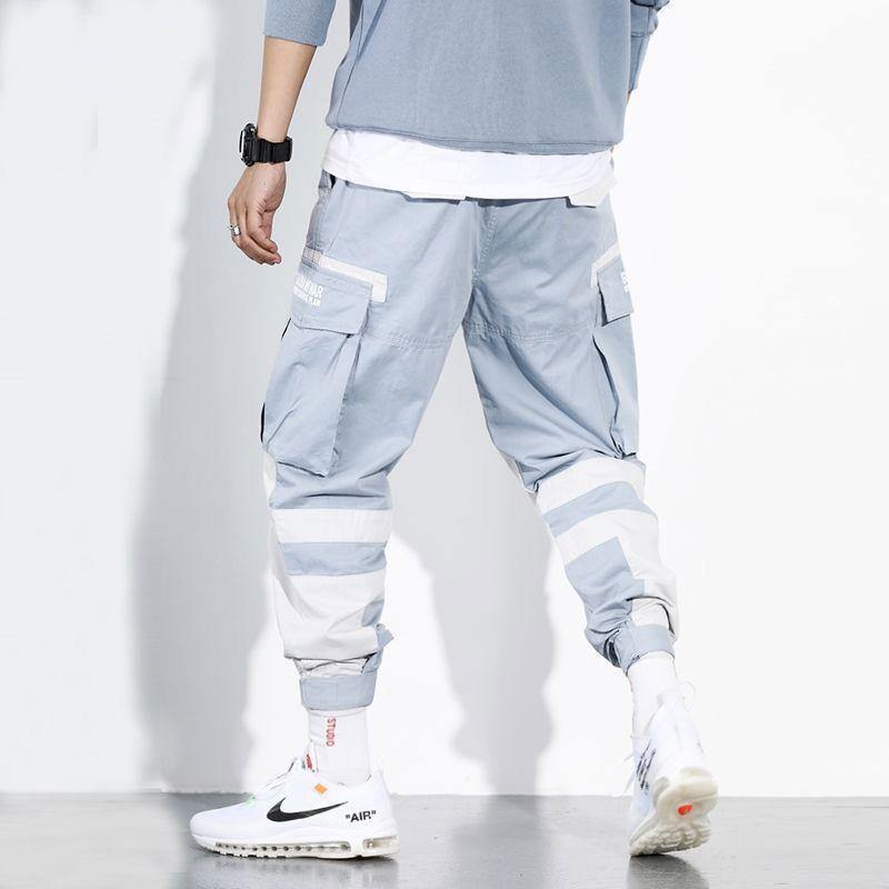 Men's Spring Hip Hop Cargo Pants W/ Ribons - AM APPAREL