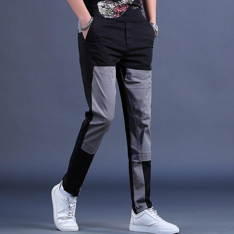 Men's Summer Patchwork Casual Cotton Pants - AM APPAREL