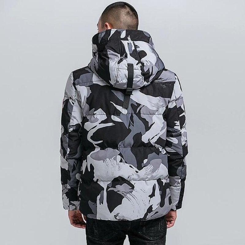 Men's Thick Camouflage Parka Coat - AM APPAREL