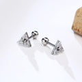 Men's Triangle Shaped Crystal Stud Earrings - AM APPAREL