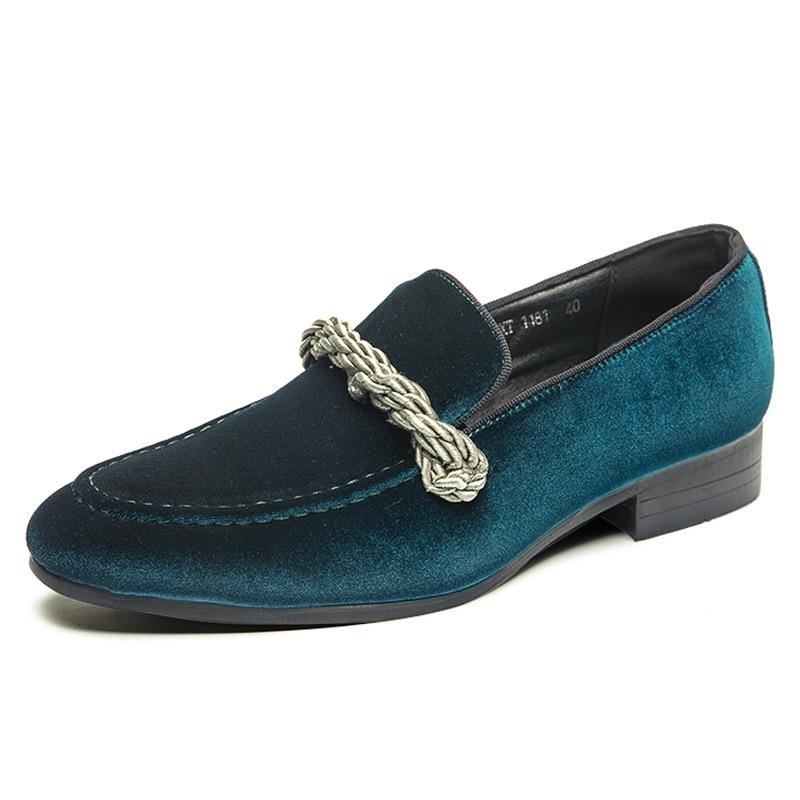 Men's Velvet Comfy Formal Loafers - AM APPAREL