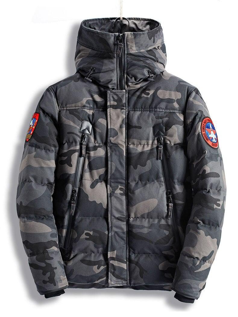 Men's Winter Thick Camouflage Puffer Coat - AM APPAREL