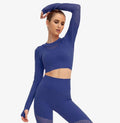 Nylon Women's Fitness Yoga Legging & Long Sleeve Top Set - AM APPAREL