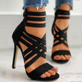 Own The Party Women's Strappy High Heels - AM APPAREL