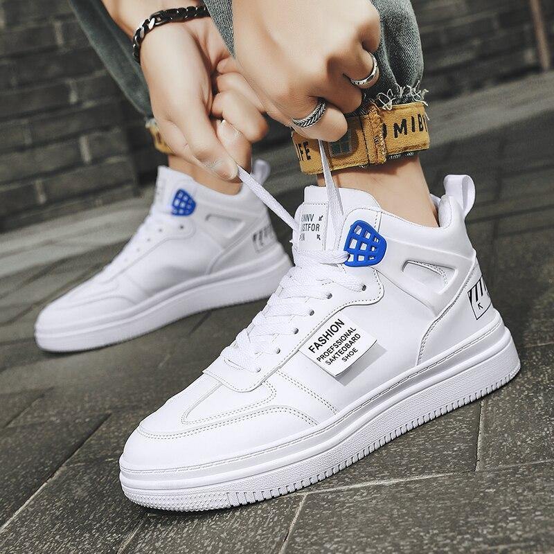 Retro Men's PU Leather Casual Sneakers - AM APPAREL