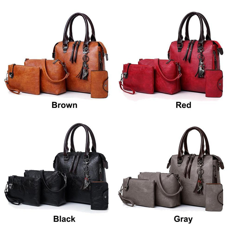 ValenKuci Designer  Leather 4pcs/Set Bags - AM APPAREL