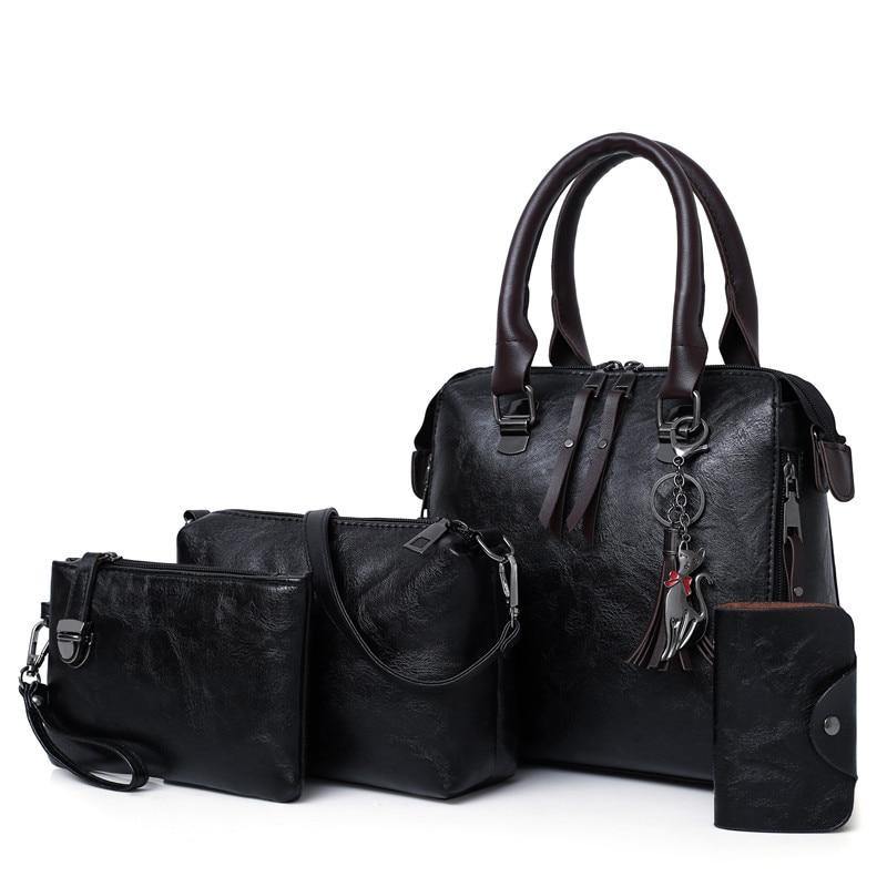 ValenKuci Designer  Leather 4pcs/Set Bags - AM APPAREL