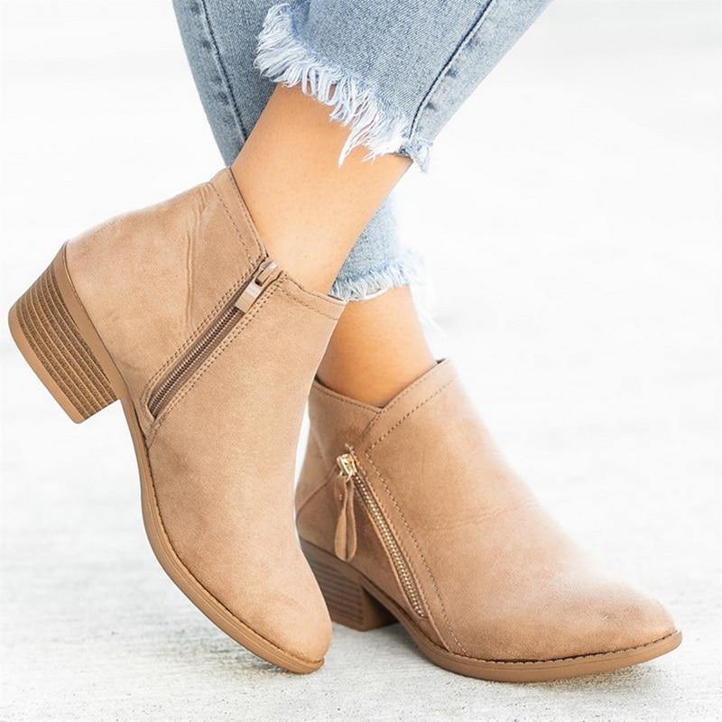 Women's Autumn/Fall Suede Boots - AM APPAREL