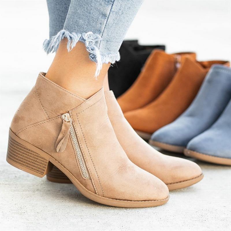 Women's Autumn/Fall Suede Boots - AM APPAREL