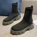 Women's Casual Thick-Soled Knitted Socks Boots - AM APPAREL