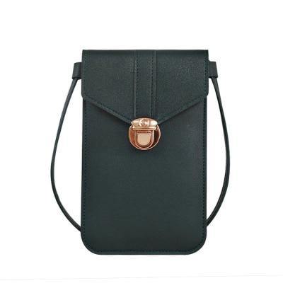 Women's Crossbody Faux Leather Phone Clutch - AM APPAREL