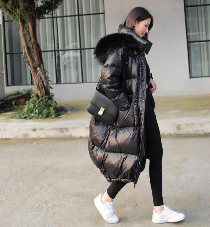 Women's Korean Style Long Winter Jacket - AM APPAREL