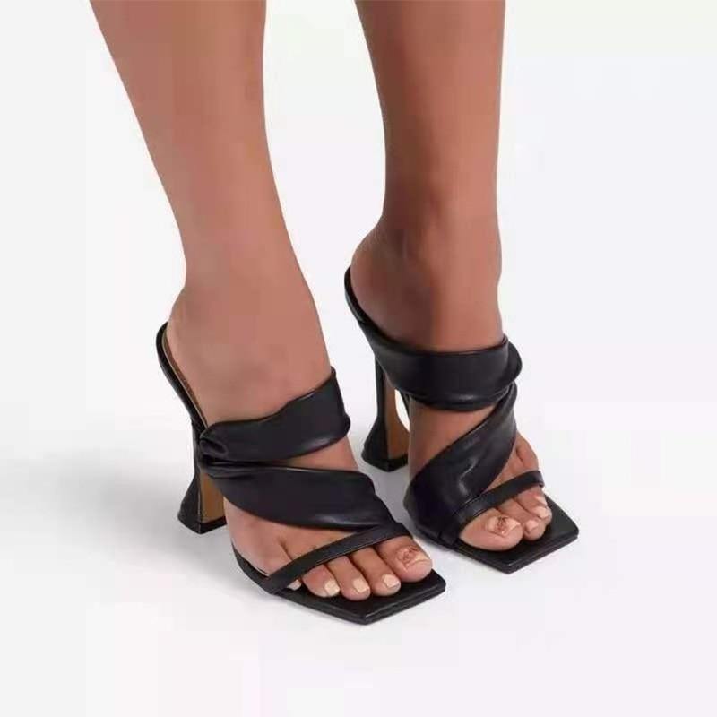 Women's Open Toe High Heel Sandals - AM APPAREL