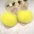 Women's Plush Fox Fur Slippers - AM APPAREL