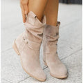 Women's Warm Zipper Winter Suede Boots - AM APPAREL