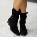 Women's Warm Zipper Winter Suede Boots - AM APPAREL