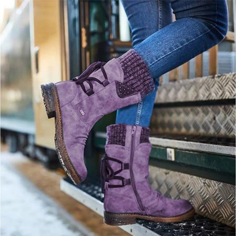 Women's Winter Mid-Calf Boots - AM APPAREL