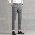 YASUG Men's Plaid Business Ankle Length Pants - AM APPAREL